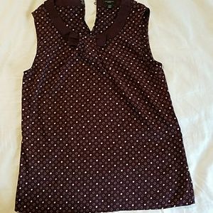 Ann Taylor polka dot sleeveless blouse